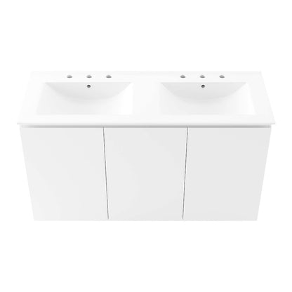 Bryn 48" Wall-Mount Double Sink Bathroom Vanity