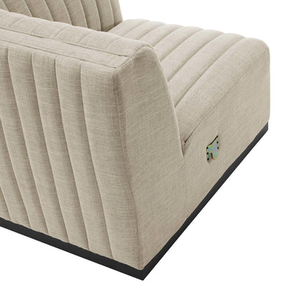 Conjure Channel Tufted Upholstered Fabric Loveseat