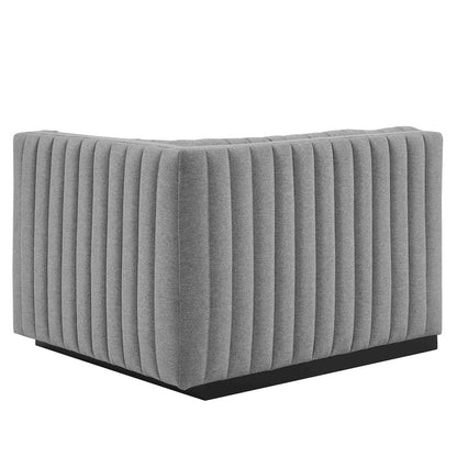 Conjure Channel Tufted Upholstered Fabric Loveseat