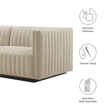 Conjure 4-Piece Channel Tufted Upholstered Fabric Sectional Sofa