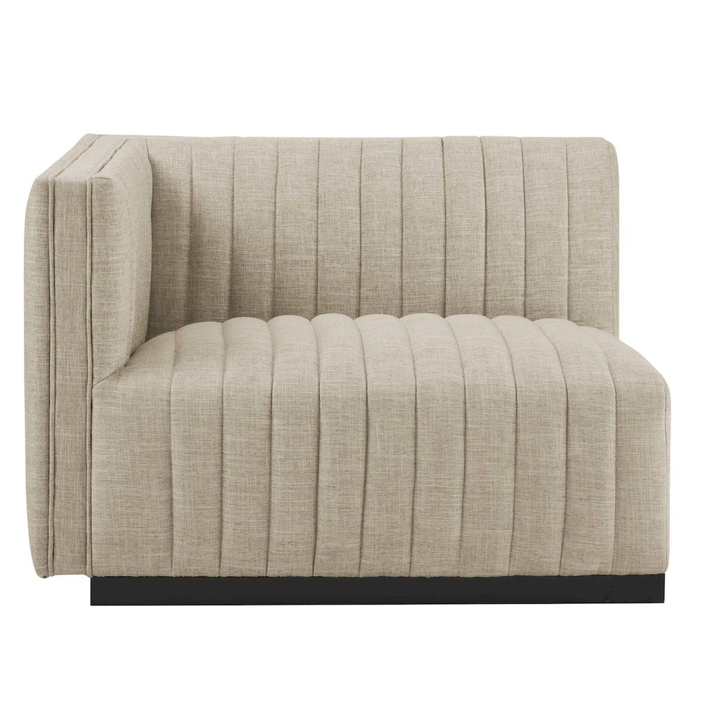 Conjure 4-Piece Channel Tufted Upholstered Fabric Sectional Sofa