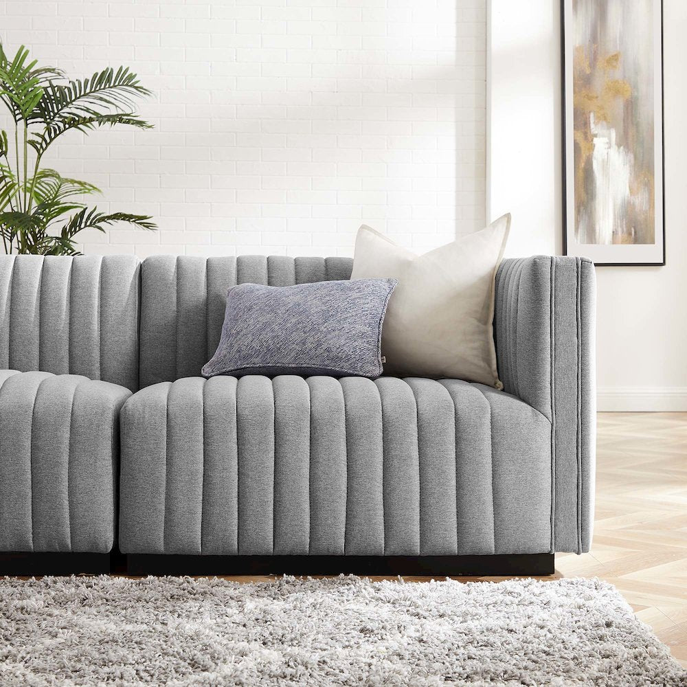 Conjure 4-Piece Channel Tufted Upholstered Fabric Sofa