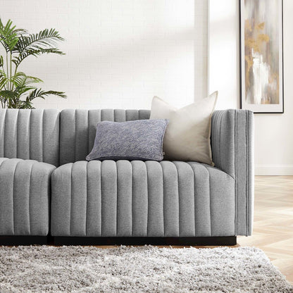 Conjure 4-Piece Channel Tufted Upholstered Fabric Sofa