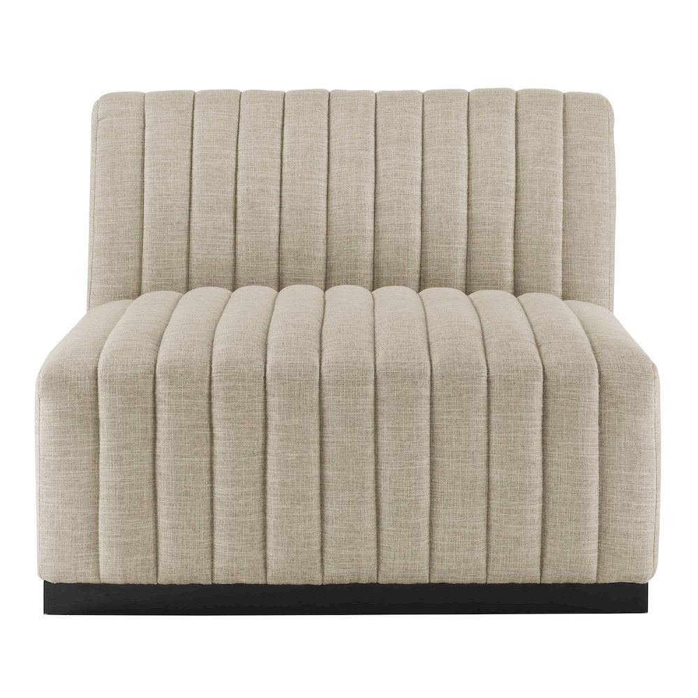 Conjure 6-Piece Channel Tufted Upholstered Fabric Sectional Sofa