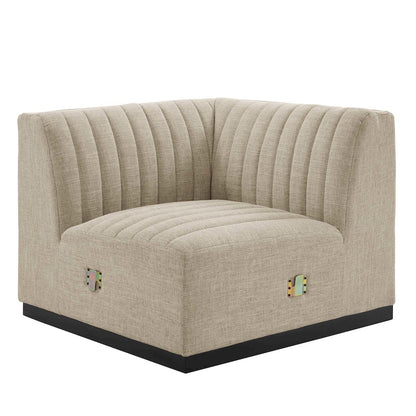 Conjure 5-Piece Channel Tufted Upholstered Fabric L-Shaped Sectional