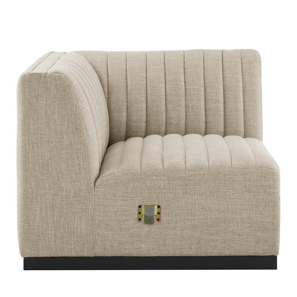 Conjure Channel Tufted Upholstered Fabric 5-Piece Sectional