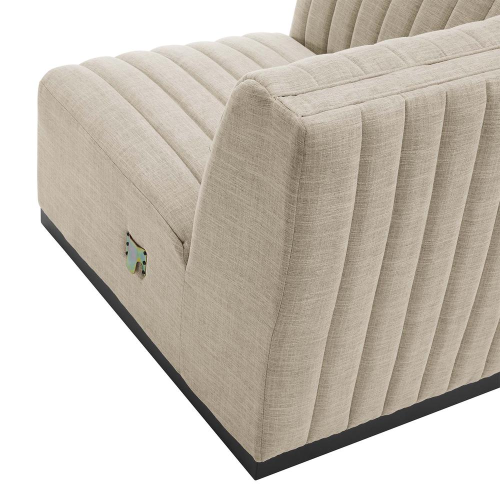 Conjure Channel Tufted Upholstered Fabric 5-Piece Sectional