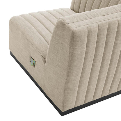 Conjure Channel Tufted Upholstered Fabric 5-Piece Sectional
