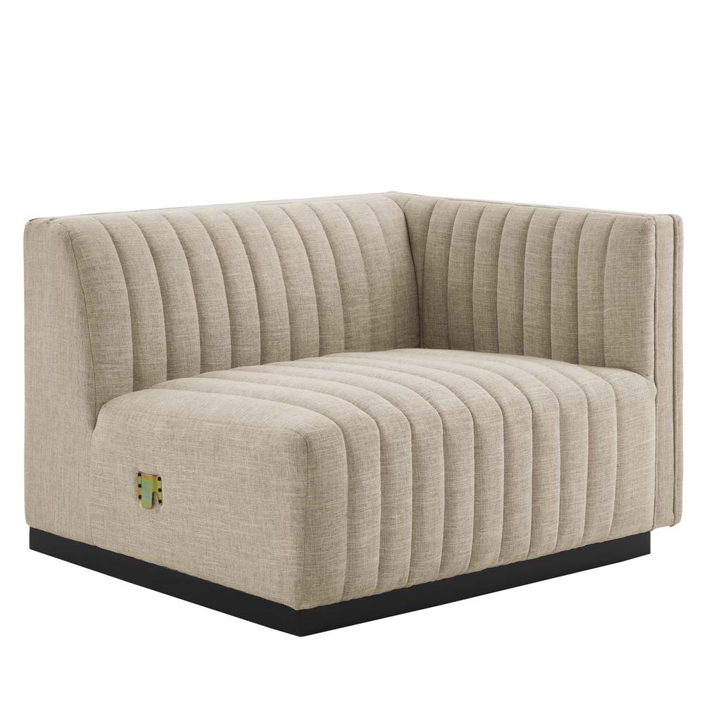 Conjure Channel Tufted Upholstered Fabric 5-Piece Sectional