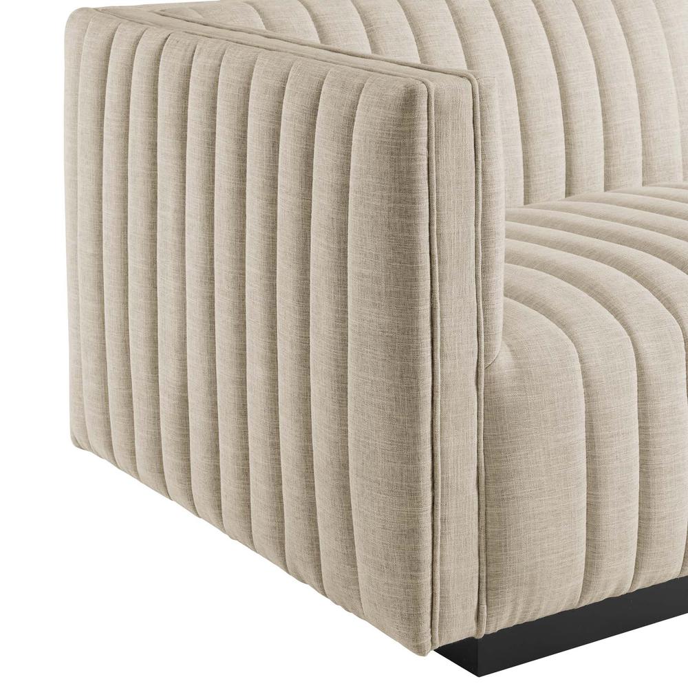 Conjure Channel Tufted Upholstered Fabric 5-Piece Sectional