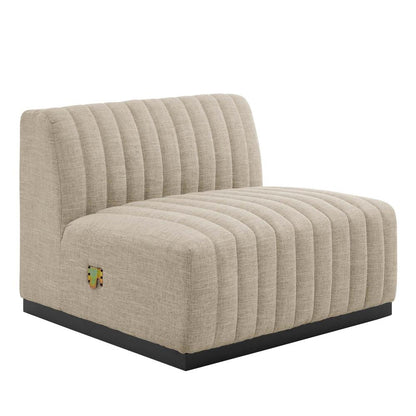 Conjure Channel Tufted Upholstered Fabric 5-Piece Sectional