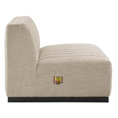 Conjure Channel Tufted Upholstered Fabric 5-Piece Sectional