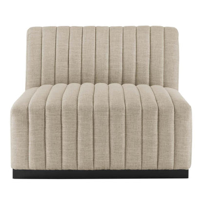 Conjure Channel Tufted Upholstered Fabric 5-Piece Sectional
