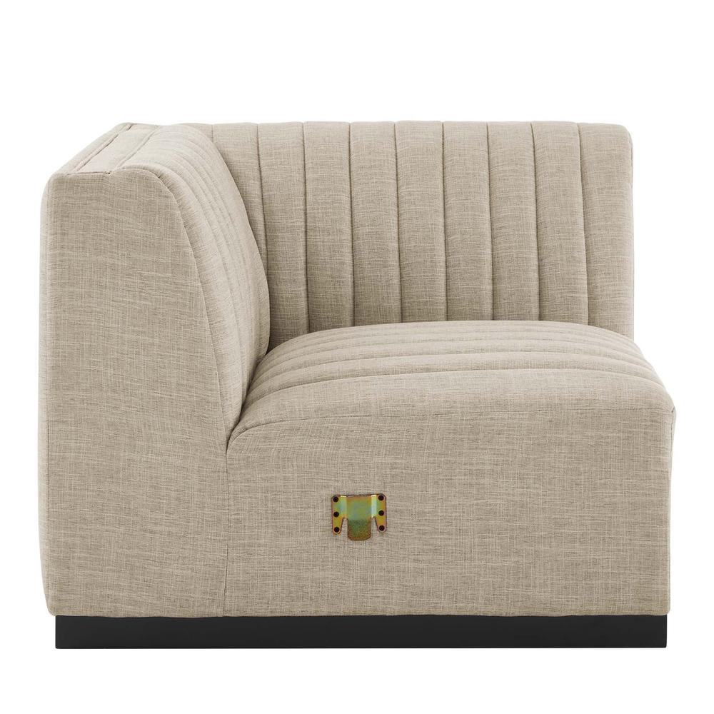 Conjure Channel Tufted Upholstered Fabric 5-Piece Sectional
