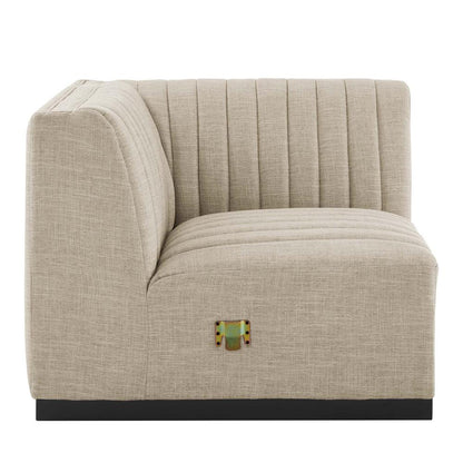 Conjure Channel Tufted Upholstered Fabric 5-Piece Sectional