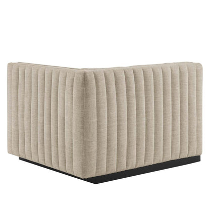 Conjure Channel Tufted Upholstered Fabric 5-Piece Sectional