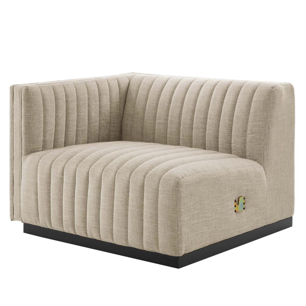 Conjure Channel Tufted Upholstered Fabric 5-Piece Sectional