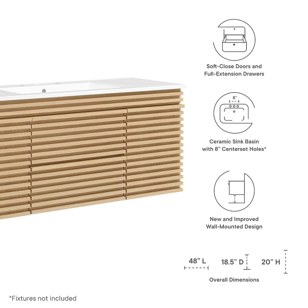 Render 48" Wall-Mount Bathroom Vanity