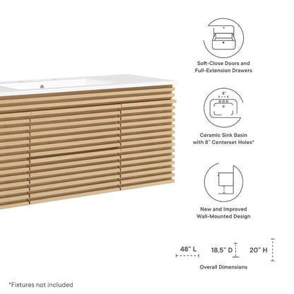 Render 48" Wall-Mount Bathroom Vanity