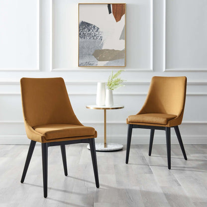 Viscount Accent Performance Velvet Dining Chairs Set of 2