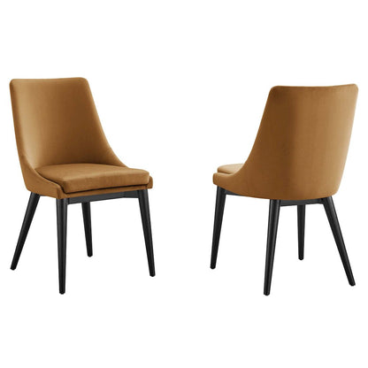 Viscount Accent Performance Velvet Dining Chairs Set of 2