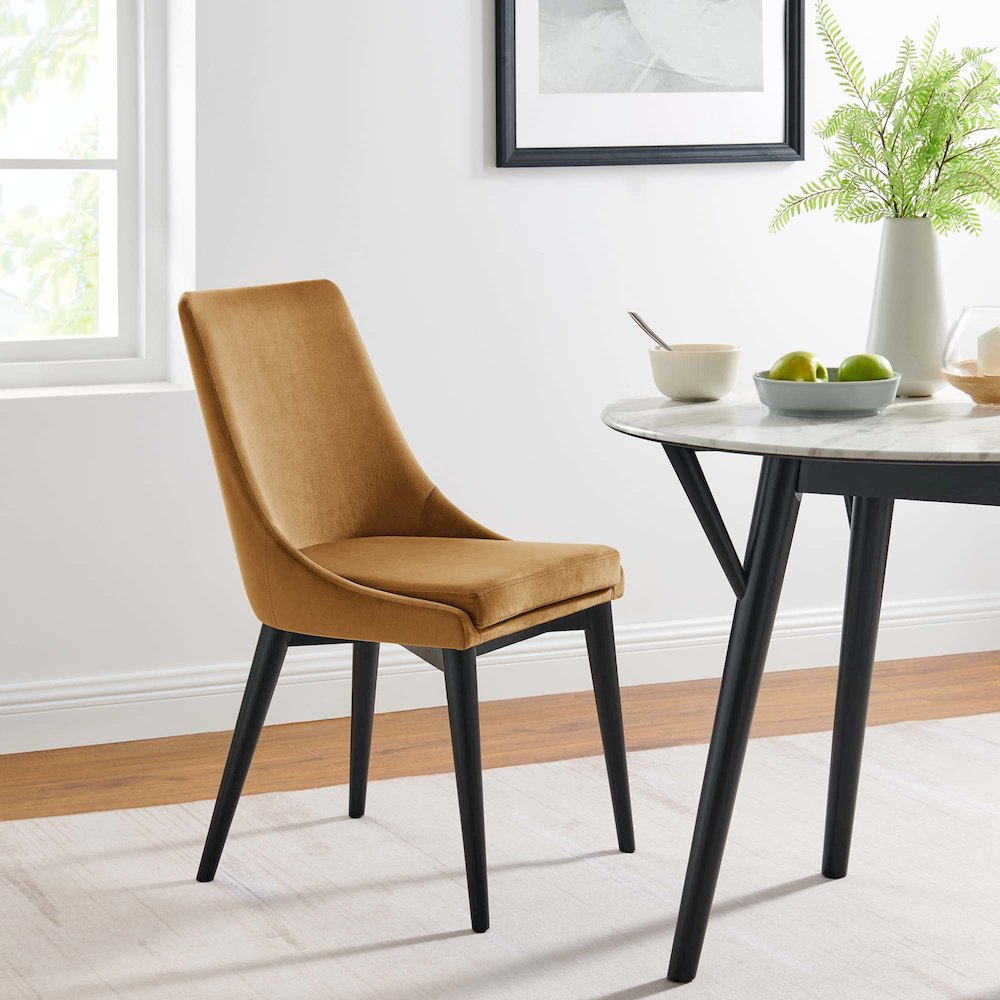 Viscount Accent Performance Velvet Dining Chairs Set of 2