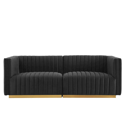 Conjure Channel Tufted Performance Velvet Loveseat