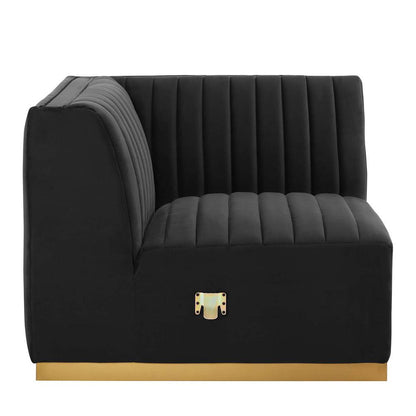 Conjure Channel Tufted Performance Velvet 5-Piece Sectional