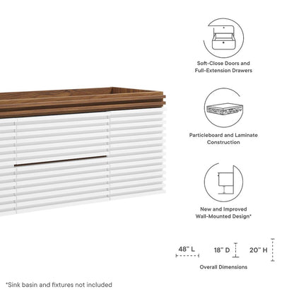 Render 48" Single Sink Compatible (Not Included) Bathroom Vanity Cabinet