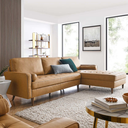 Valour 98" Leather Sectional Sofa