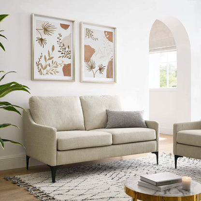 Corland Upholstered Fabric Loveseat