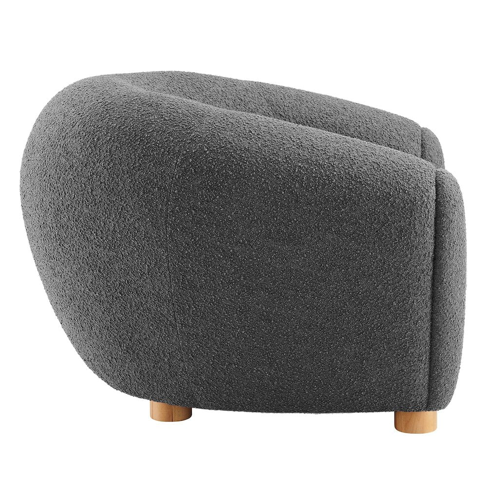Abundant Boucle Upholstered Fabric Armchair