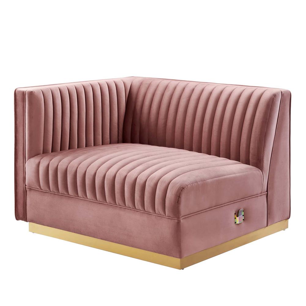 Tufted Performance Velvet Modular Sectional Sofa Left-Arm Chair