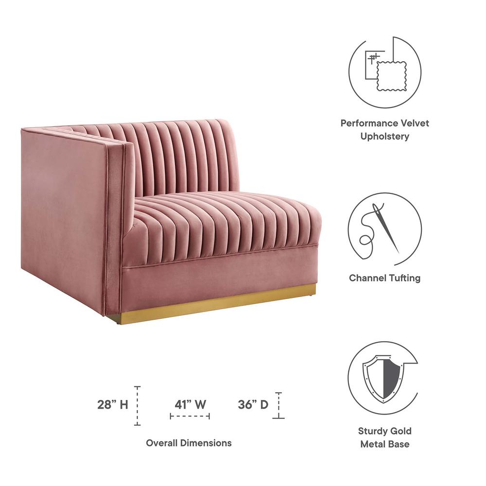 Tufted Performance Velvet Modular Sectional Sofa Left-Arm Chair