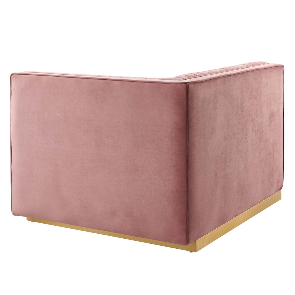 Channel Tufted Performance Velvet Modular Sectional Sofa Right-Arm Chair