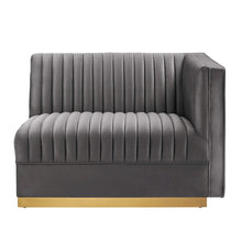 Channel Tufted Performance Velvet Modular Sectional Sofa Right-Arm Chair