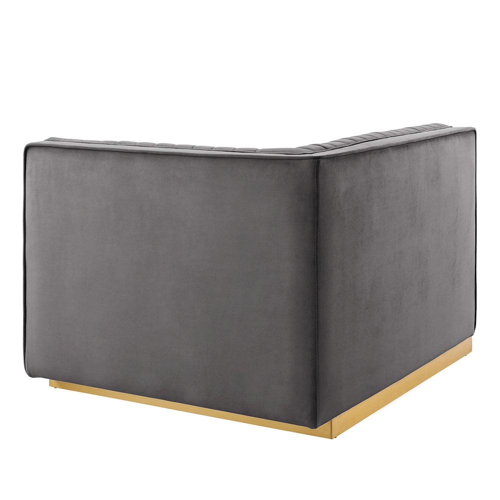 Channel Tufted Performance Velvet Modular Sectional Sofa Right-Arm Chair