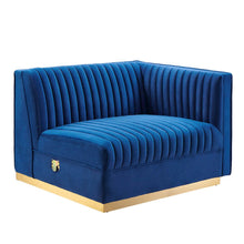 Channel Tufted Performance Velvet Modular Sectional Sofa Right-Arm Chair