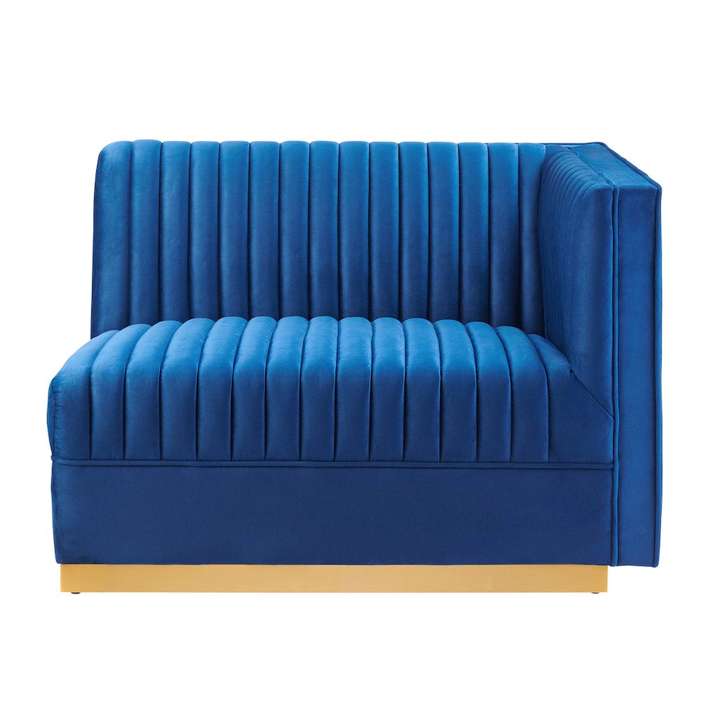 Channel Tufted Performance Velvet Modular Sectional Sofa Right-Arm Chair