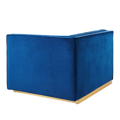 Channel Tufted Performance Velvet Modular Sectional Sofa Right-Arm Chair
