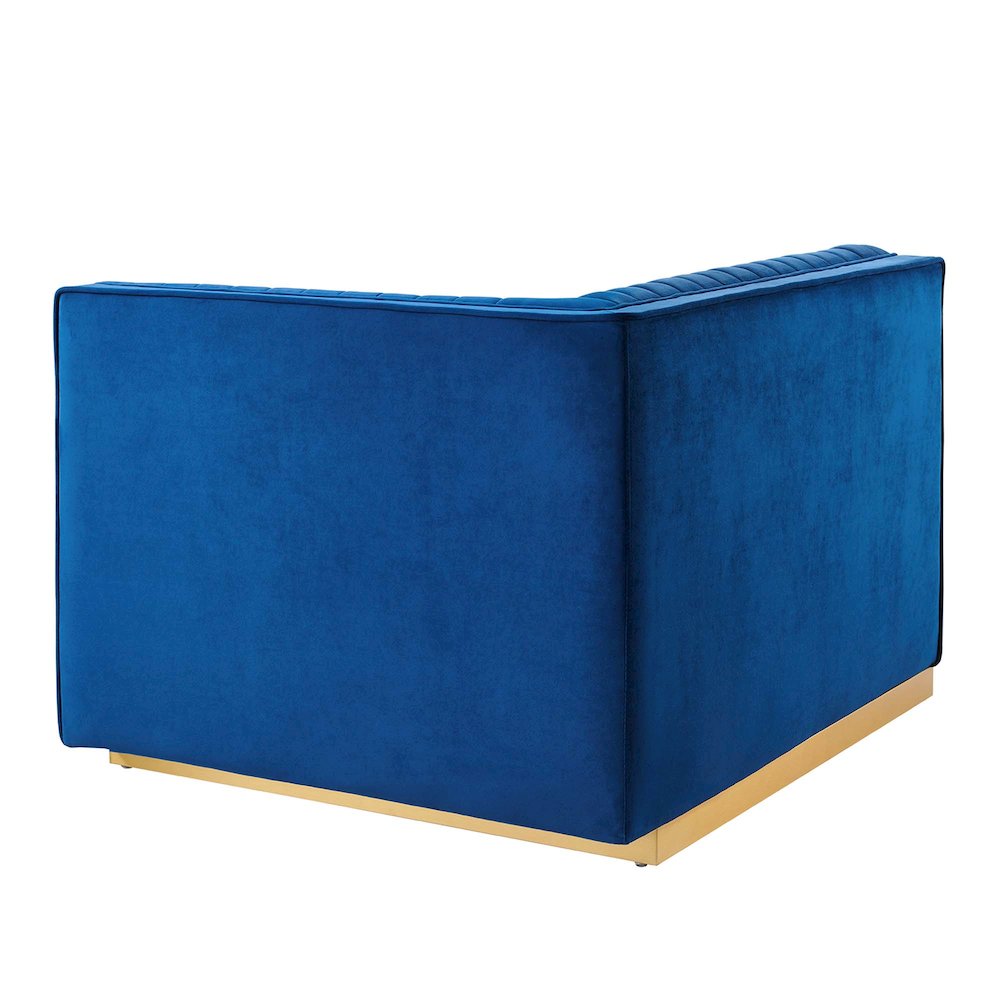 Channel Tufted Performance Velvet Modular Sectional Sofa Right-Arm Chair