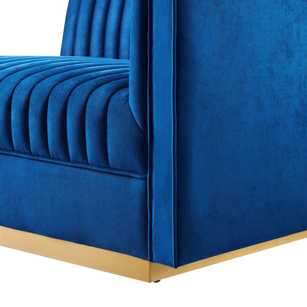 Channel Tufted Performance Velvet Modular Sectional Sofa Right-Arm Chair
