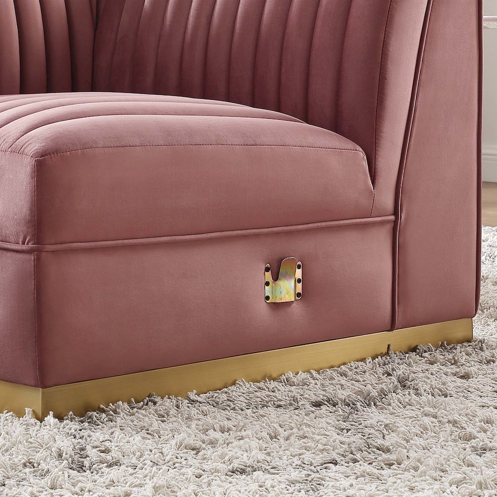 Channel Tufted Performance Velvet Modular Sectional Sofa Left Corner Chair
