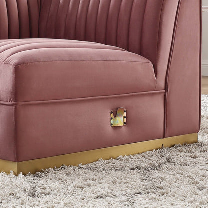 Channel Tufted Performance Velvet Modular Sectional Sofa Left Corner Chair