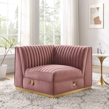 Channel Tufted Performance Velvet Modular Sectional Sofa Left Corner Chair