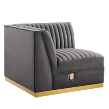 Channel Tufted Performance Velvet Modular Sectional Sofa Left Corner Chair
