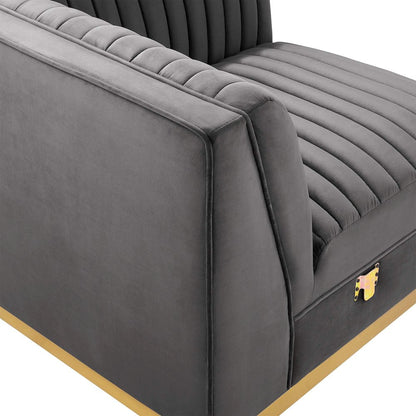 Channel Tufted Performance Velvet Modular Sectional Sofa Left Corner Chair