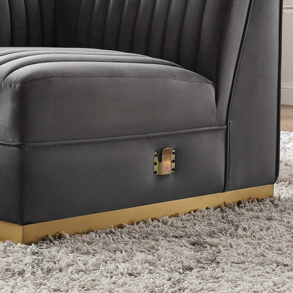 Channel Tufted Performance Velvet Modular Sectional Sofa Left Corner Chair