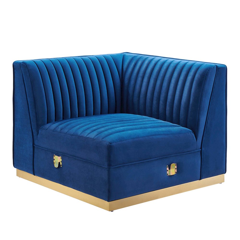 Channel Tufted Performance Velvet Modular Sectional Sofa Left Corner Chair