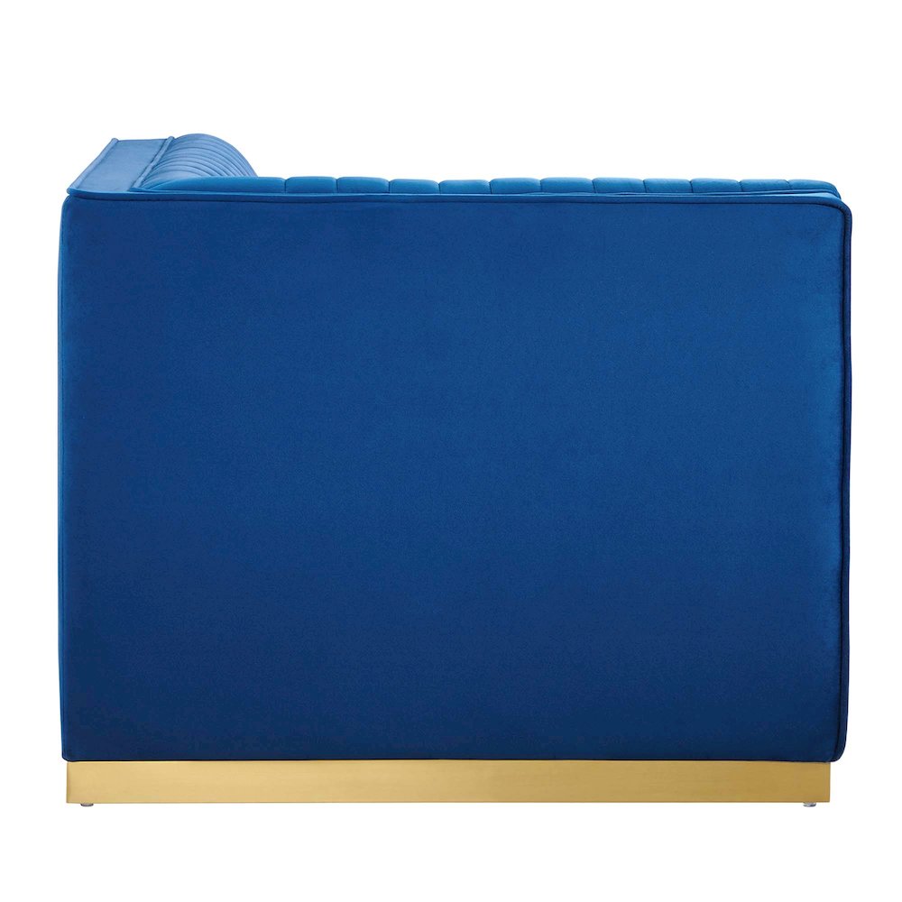 Channel Tufted Performance Velvet Modular Sectional Sofa Left Corner Chair